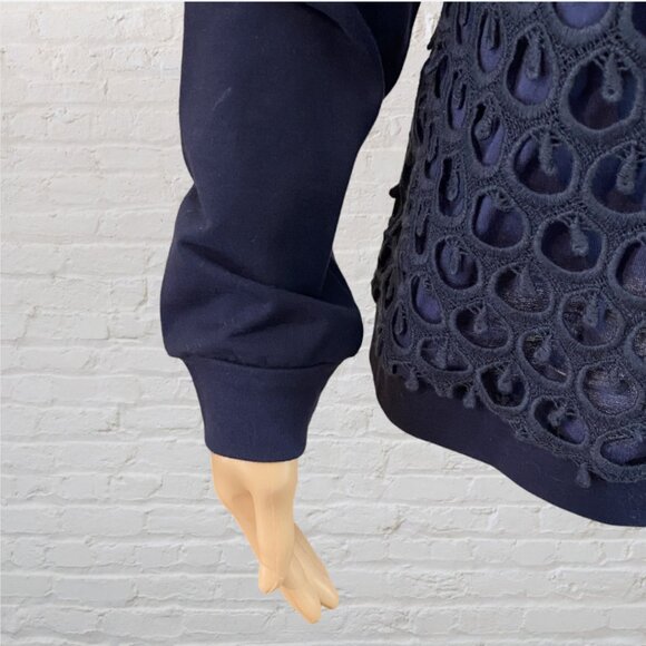 KUT FROM KLOTH -- Pullover Top, Cuffed Sleeves and Hem, Round Neck, Decor Fabric - Picture 4 of 16